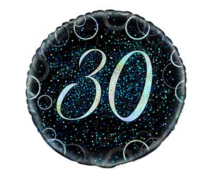 45cm Glitz Blue 30th Birthday Foil Balloon