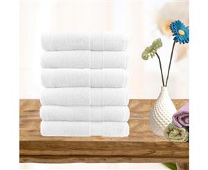 6 Piece Ultra-light Cotton Hand Towel in White