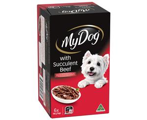 6 x My Dog Succulent Beef Trays 100g