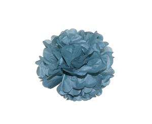 6pce 25cm Black / Grey Tissue Paper Pompom for Weddings Birthday Xmas Events - BLACK GREY