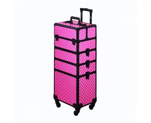 7 in 1 Professional Cosmetics Beauty Case Makeup Box Trolley Organiser Shiny Rose Red