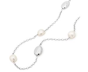 925 Sterling Silver And Baroque Pearl Nugget Necklace