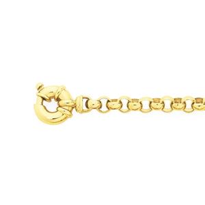 9ct Gold 19cm Solid Belcher Bolt Ring Bracelet