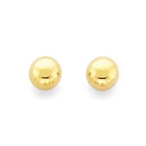 9ct Gold 5mm Polished Ball Stud Earrings