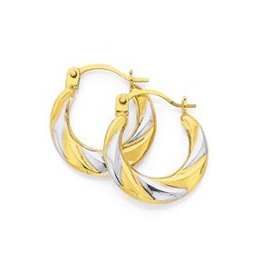 9ct Gold Two Tone Creole Earrings