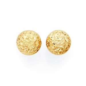 9ct Gold on Silver 7mm Ball Stud Earrings