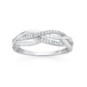 9ct White Gold Diamond Ring