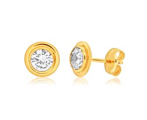 9ct Yellow Gold Cubic Zirconia 5mm Gorgeous Stud Earrings