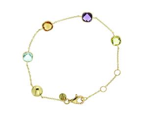 9kt yellow gold Italian made natural gemstone bracelet