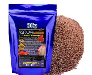 AQUAmunch Community Bites Aquarium Tropical Fish Food 0.5 1mm Crumble 3kg Sink