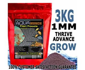 AQUAmunch Thrive Advance Stage 2 Rapid Grow Aquarium Fish Fry Food 1.0mm 3kg