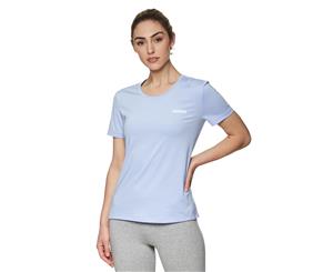 Adidas Women's D2M Solid Tee / T-Shirt / Tshirt - Glow Blue/White