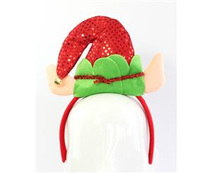 Adult Kids Christmas Xmas Novelty Headband Hat Costume [Design Elf Hat w Ears]