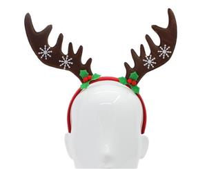 Adult Kids Christmas Xmas Novelty Headband Hat Costume [Design Reindeer Antlers Large Brown]