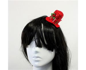 Adult Kids Christmas Xmas Novelty Headband Hat Costume Hair Clip [Design Clip on Top Hat]