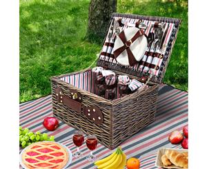 Alfresco Deluxe 4 Person Picnic Basket Baskets Outdoor Insulated Gift Blanket