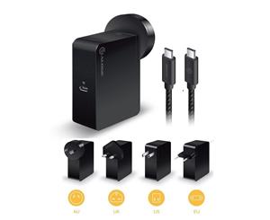 Alogic USB Wall Charger 60W Travel Edition with AU/EU/UK/US Plug 2m Cable Black