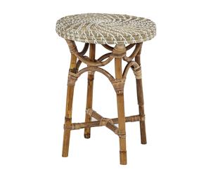 Amalfi Kaysa Seagrass Rattan Decorative Wooden Side Desk Table White/Natural