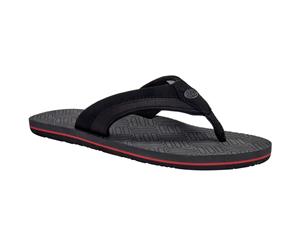 Animal Mens Engraved PU Nubuck Spandex Lined EVA Flip Flop Sandals - Asphalt Grey