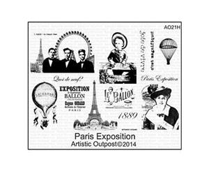 Artistic Outpost Cling Stamp 9In. X 7In. Paris Exposition