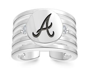 Atlanta Braves Diamond Ring For Women In Sterling Silver Design by BIXLER - Sterling Silver