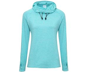 Awdis Just Cool Womens/Ladies Girlie Cowl Neck Baselayer Top (Ocean Blue Melange) - RW5359