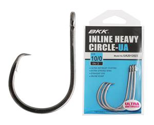 BKK Inline Heavy Circle Hooks Ultra Antirust 10/0 Qty 3