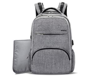 BRINCH Unisex Baby Diaper Bag Backpack-Grey