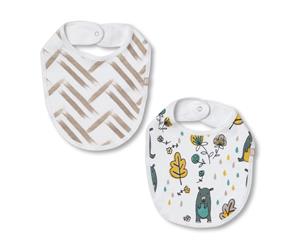 Bear Print Organic Bib 2 Pack