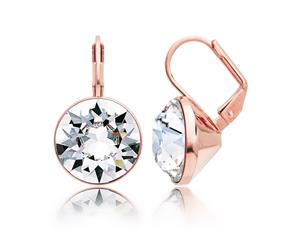 Bella Earrings with 8.5 Carat Clear Swarovski Crystals Rose Gold Plated