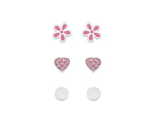 Bevilles Children's Three Earrings Set in Sterling Silver