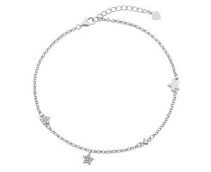 Bevilles Three Pave Star Bracelet in Sterling Silver