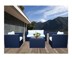 Black Osiana 5 Piece Outdoor Furniture With Grey Cushion Cover