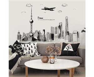 Black and White Art Decals Wall Sticker (Size 165cm x 102cm)