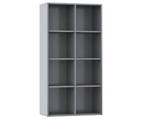 Book Cabinet/Sideboard High Gloss Grey 66x30x130cm Chipboard Shelf