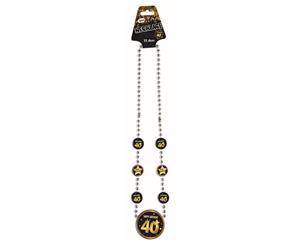 Bristol Novelty 40Th Birthday Necklace (Silver/Black/Gold) - BN2482