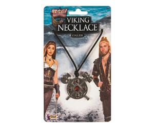 Bristol Novelty Viking Necklace (Black/Grey/Red) - BN2491