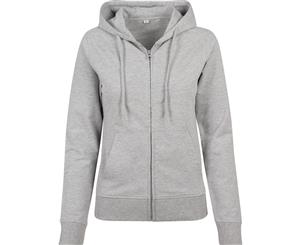 Build Your Brand Womens/Ladies Terry Zip Hoodie (Heather Grey) - RW6475