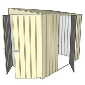 Build-a-Shed 1.5 x 2.3 x 2m Single Hinged Side Door Skillion Shed - Cream