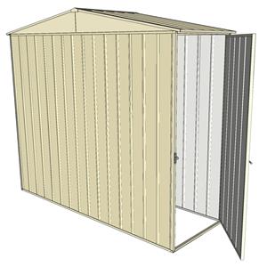 Build-a-Shed 2.3 x 0.8 x 2.3m Gable Single Hinged Side Door Shed - Cream