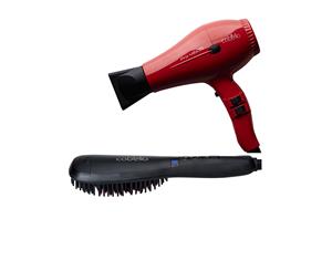 Cabello Pro 4600 Hair Dryer Red + Steam Hair Brush