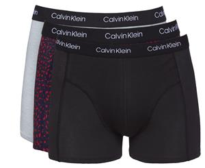 Calvin Klein Men's Axis Cotton Stretch Trunk/Shorty 3-Pack - Black/Leopard Print Peacoat/Wolf Grey Heather