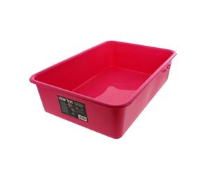 Cat Litter Tray Pink 44L x 31W x 11H Allows Easy Disposal Of Kitty Litter