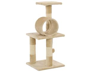 Cat Tree with Sisal Scratching Post 65cm Beige Condo House Play Tower