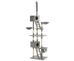 Cat Tree with Sisal Scratching Posts 230-260cm Grey Scratcher House