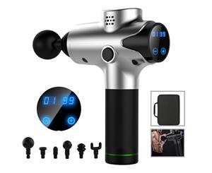 Catzon Massager Gun Handheld Cordless Muscle Deep Tissue with 20 speeds for Athlete Recovery Muscle Soreness-Silver