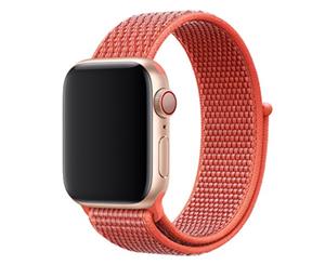 Catzon Watch Band Nylon Sport Loop Fastener Adjustable Closure Wrist Strap iwatch Series 1/2 /3/4 Nectarine