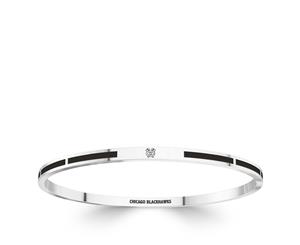 Chicago Blackhawks Bangle Bracelet For Women In Sterling Silver Design by BIXLER - Sterling Silver