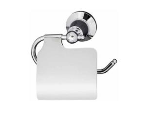 Chrome and White Noosa Toilet Roll Holder with Flap