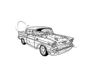 Class Act Cling Mounted Rubber Stamp 4.25 Inch X5.75 Inch 57 Chevy